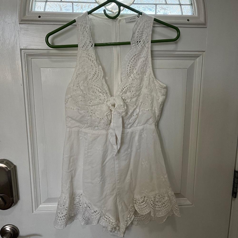 White linen romper